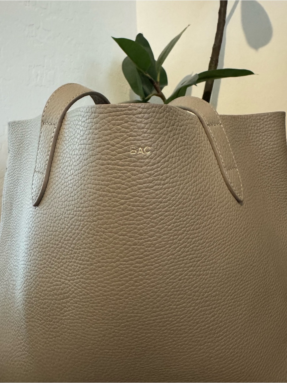 Cuyana Pebbled Leather Tote in Taupe - Picture 3 of 6